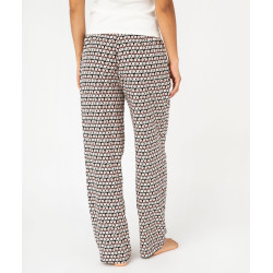 Bas de pyjama large en viscose imprimée femme Bas de pyjama large en viscose imprimée femme