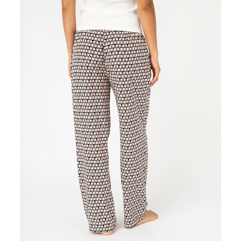 Bas de pyjama large en viscose imprimée femme Bas de pyjama large en viscose imprimée femme