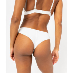 Tanga en microfibre et dentelle femme