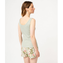 Débardeur lingerie en maille côtelée femme Débardeur lingerie en maille côtelée femme