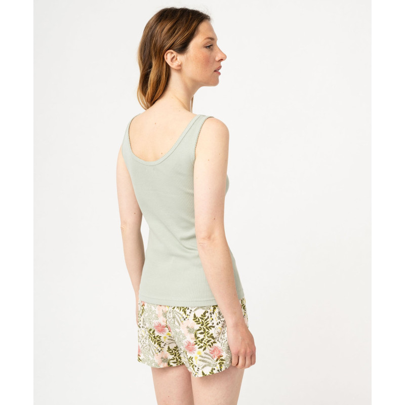 Débardeur lingerie en maille côtelée femme Débardeur lingerie en maille côtelée femme