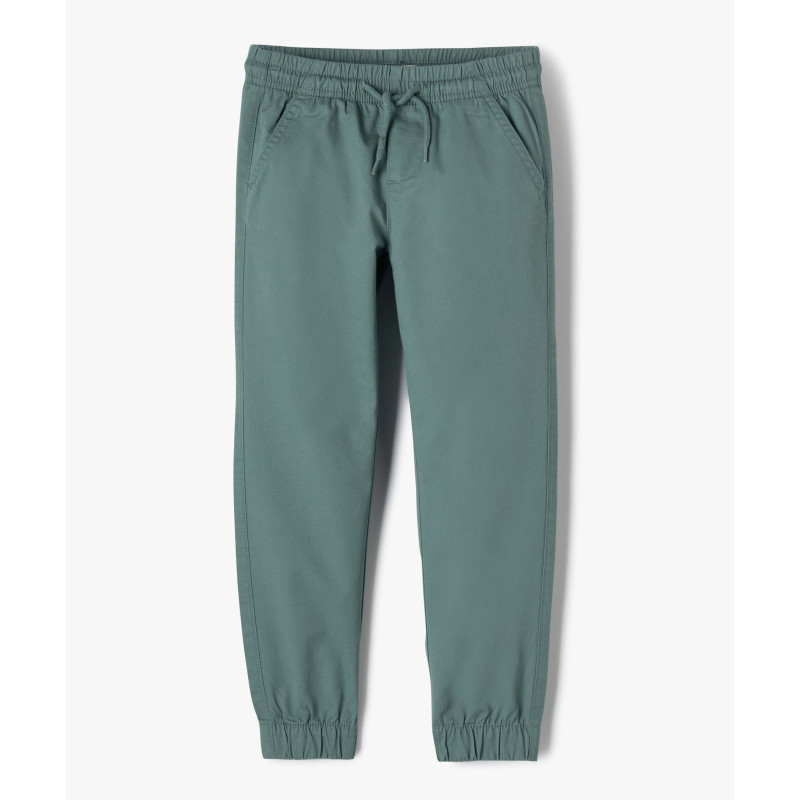 Pantalon jogger en twill de coton taille élastique garçon