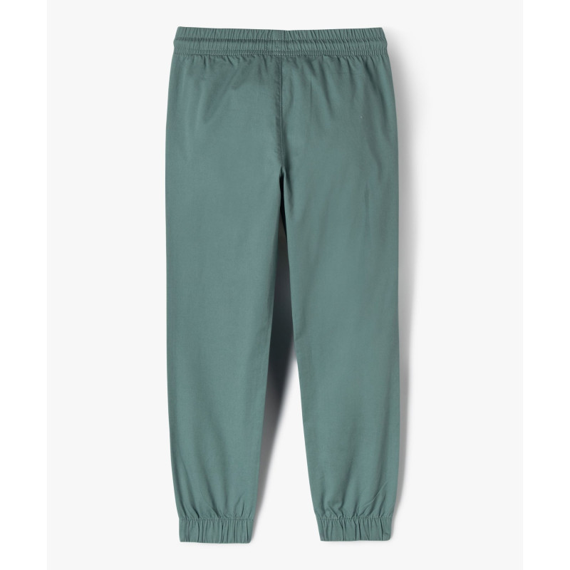 Pantalon jogger en twill de coton taille élastique garçon