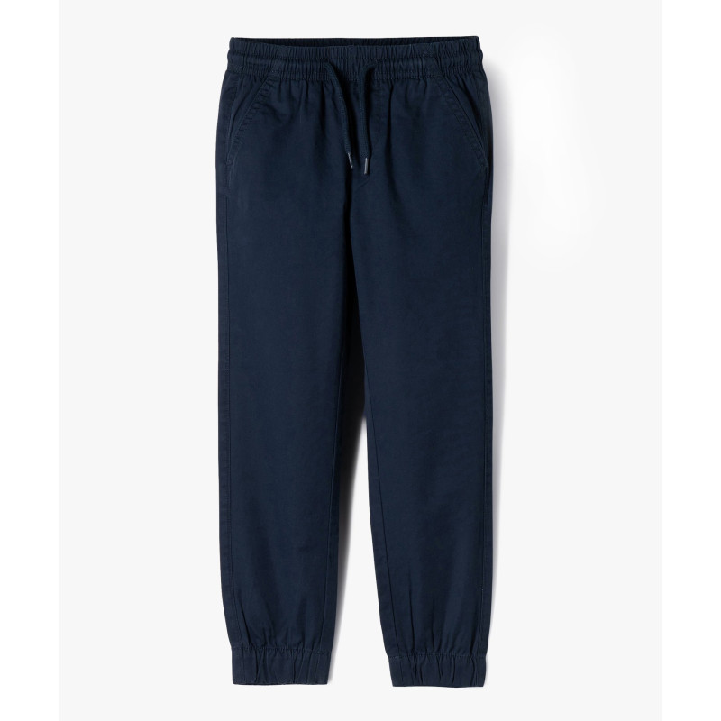 Pantalon jogger en twill de coton taille élastique garçon