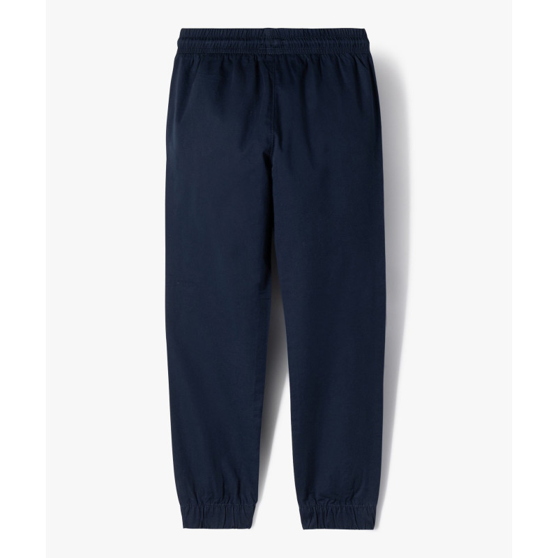 Pantalon jogger en twill de coton taille élastique garçon