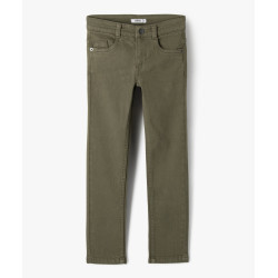 Pantalon uni extensible coupe Slim garÃ§on