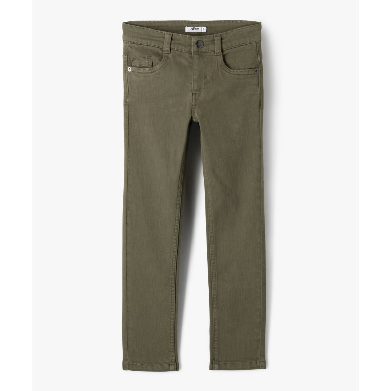 Pantalon uni extensible coupe Slim garçon