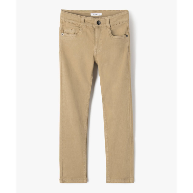 Pantalon uni extensible coupe Slim garçon