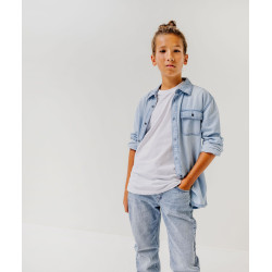 Chemise manches longues en toile de chambray fine garçon