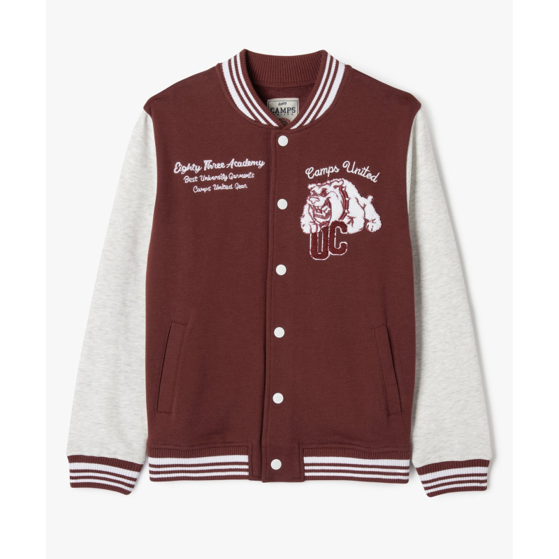 Sweat boutonné look veste teddy garçon - Camps United