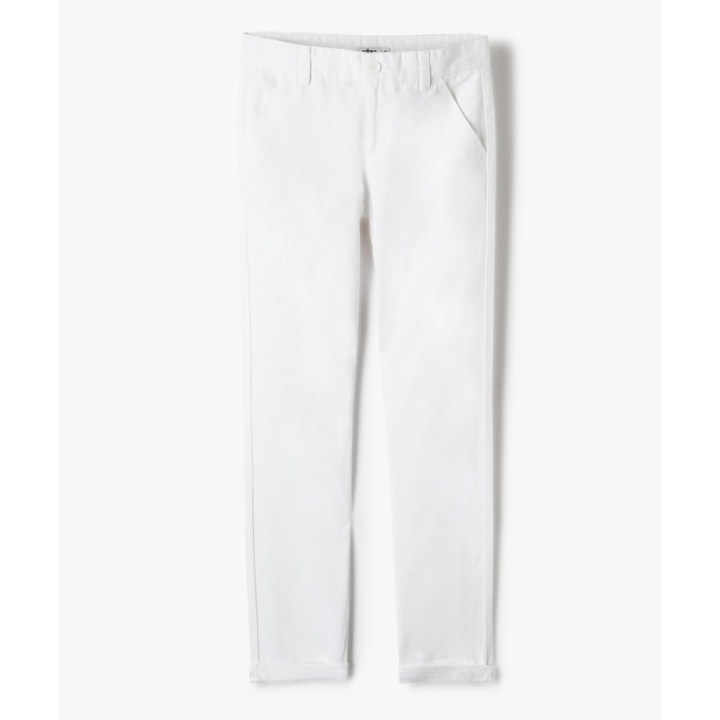 Pantalon chino en coton à revers garçon