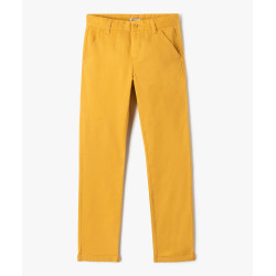 Pantalon chino en coton Ã  revers garÃ§on