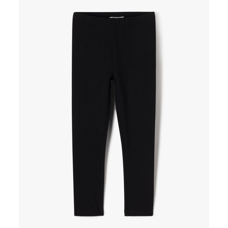 Legging long uni résistant en coton stretch fille