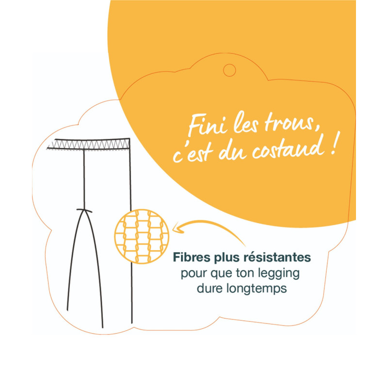 Legging long uni résistant en coton stretch fille