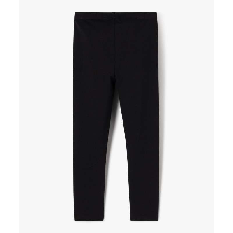 Legging long uni résistant en coton stretch fille