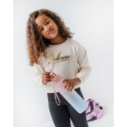 Sweat cropped imprimé brillant devant et dos fille