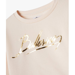 Sweat cropped imprimé brillant devant et dos fille