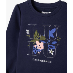 Sweat à manches froncées avec motif brodé fille - LuluCastagnette