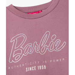 Sweat bicolore avec inscription pailletée fille - Barbie