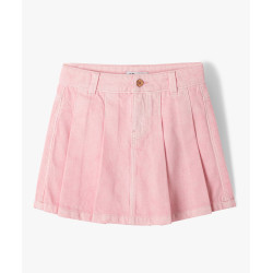 Jupe short en toile denim colorée fille