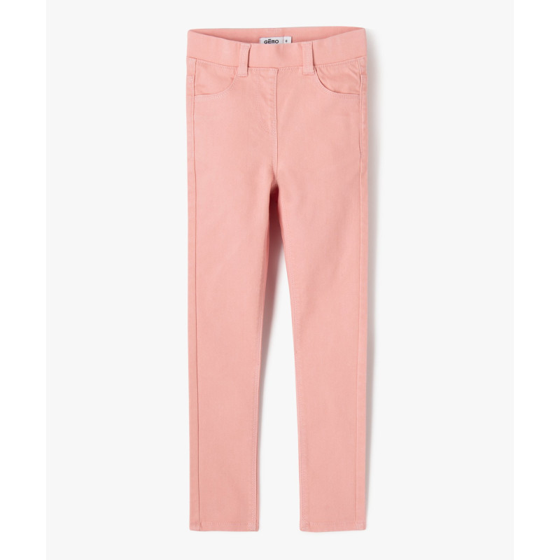 Pantalon skinny uni à taille élastiquée fille