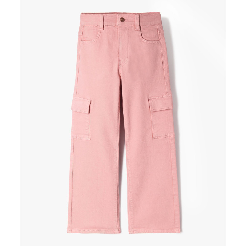 Pantalon cargo straight à taille ajustable fille