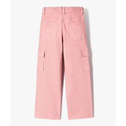 Pantalon cargo straight à taille ajustable fille