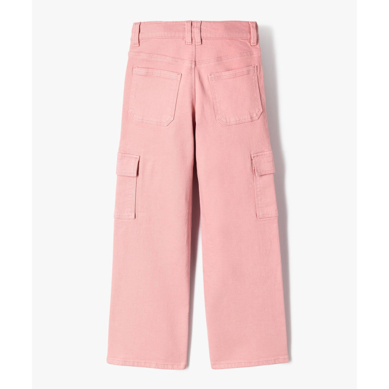 Pantalon cargo straight à taille ajustable fille