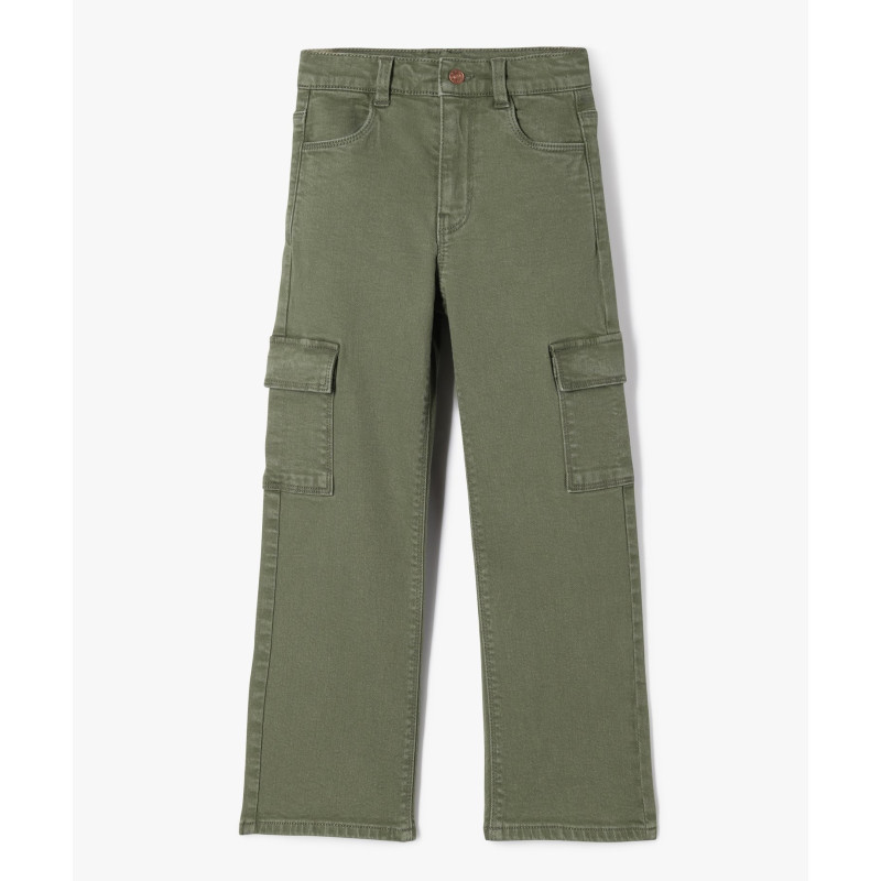 Pantalon cargo straight à taille ajustable fille