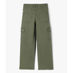 Pantalon cargo straight à taille ajustable fille