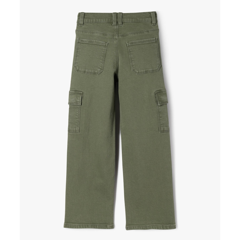 Pantalon cargo straight à taille ajustable fille