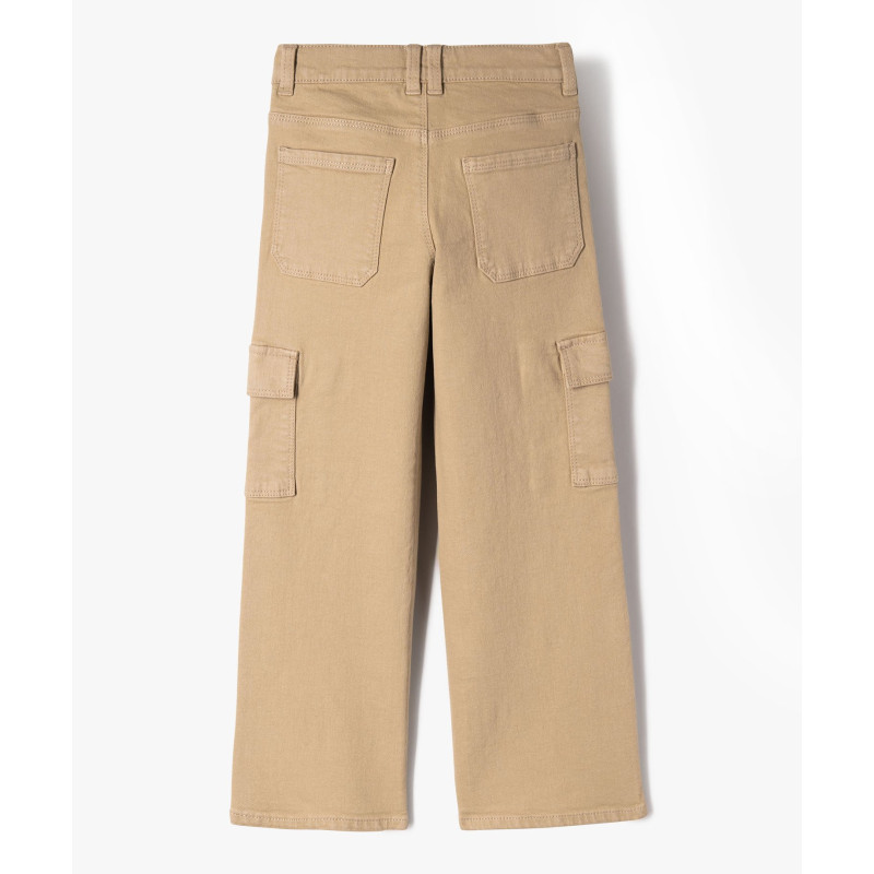 Pantalon cargo straight à taille ajustable fille