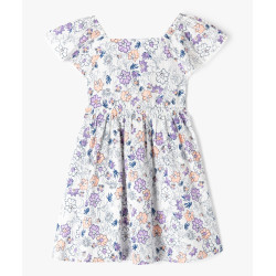 Robe manches courtes à motifs fleuris fille - LuluCastagnette Robe manches courtes à motifs fleuris fille - LuluCastagnette