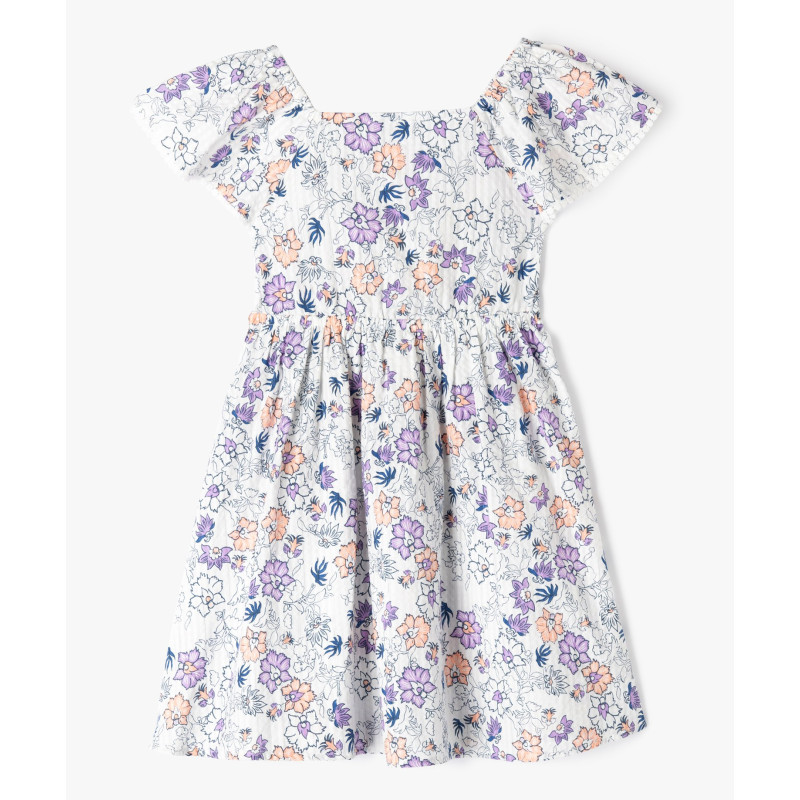 Robe manches courtes à motifs fleuris fille - LuluCastagnette Robe manches courtes à motifs fleuris fille - LuluCastagnette