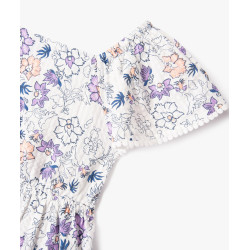 Robe manches courtes à motifs fleuris fille - LuluCastagnette Robe manches courtes à motifs fleuris fille - LuluCastagnette