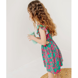 Robe sans manches en viscose fluide imprimée fille