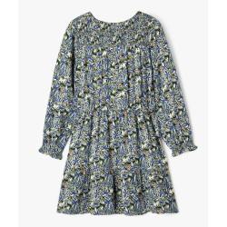 Robe manches longues fluide à fleurs fille - LuluCastagnette