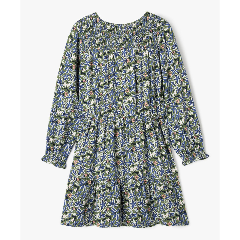 Robe manches longues fluide à fleurs fille - LuluCastagnette