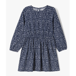 Robe manches longues Ã  motifs fleuris fille