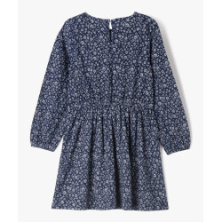 Robe manches longues à motifs fleuris fille