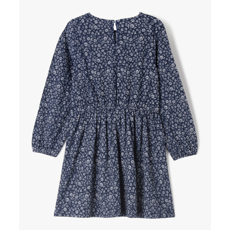 Robe manches longues à motifs fleuris fille