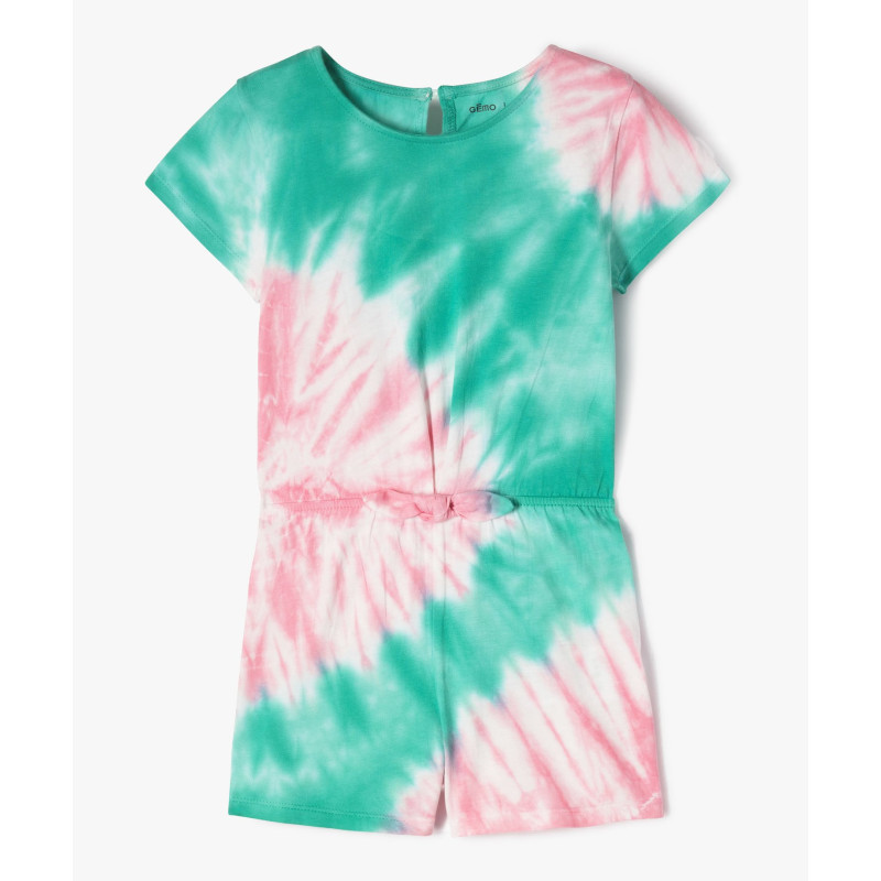 Combishort en coton effet tie and dye fille Combishort en coton effet tie and dye fille