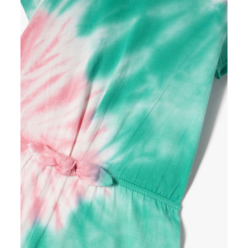 Combishort en coton effet tie and dye fille Combishort en coton effet tie and dye fille