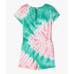 Combishort en coton effet tie and dye fille Combishort en coton effet tie and dye fille