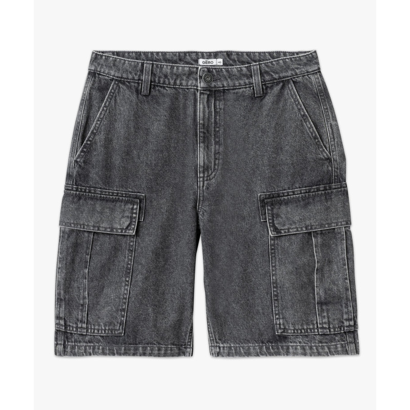 Bermuda en jean cargo homme