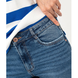 Jean slim taille normale en denim extensible femme Jean slim taille normale en denim extensible femme