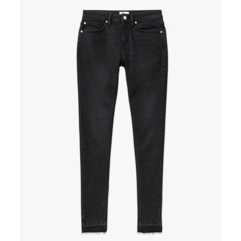 Jean skinny extensible taille normale à bord franc femme