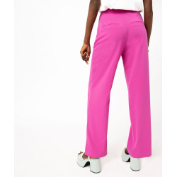 Pantalon fluide coupe large taille haute femme