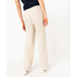 Pantalon ample en lin à taille élastiquée femme - LuluCastagnette