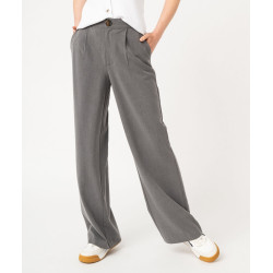 Pantalon fluide coupe large avec pinces femme